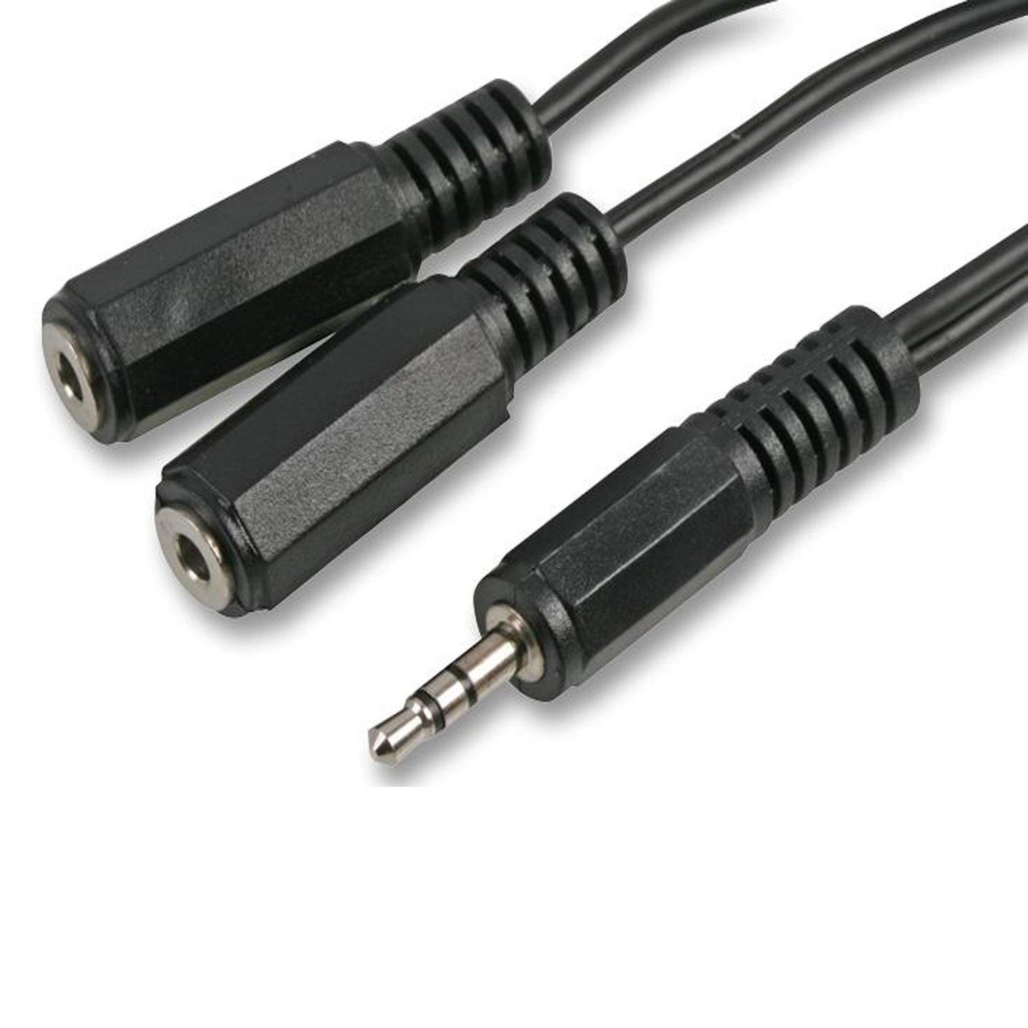 Pro Signal 500mm 3.5mm Stereo Jack Plug to 2 x 3.5mm Headphone Splitter - DY Pro Audio