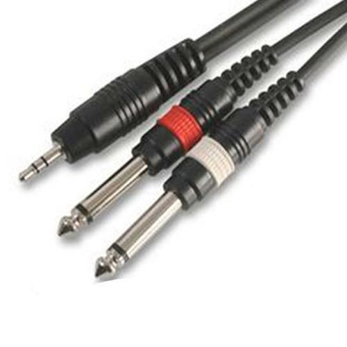 Pulse 3.5mm Jack to 2 x 6.35mm 1/4 Mono Jack Plug 30cm 300mm - DY Pro Audio