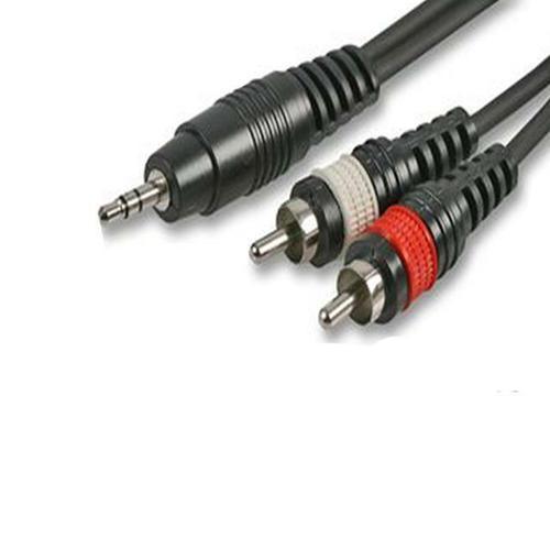 Pulse 3.5mm Stereo Jack to 2 x Phono RCA Plug Cable 1.2m - DY Pro Audio