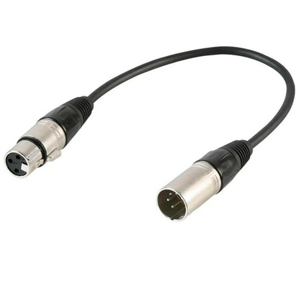 Pulse 5 Pin XLR Male to 3 Pin XLR Female DMX Adaptor Lead, 0.22m - DY Pro Audio