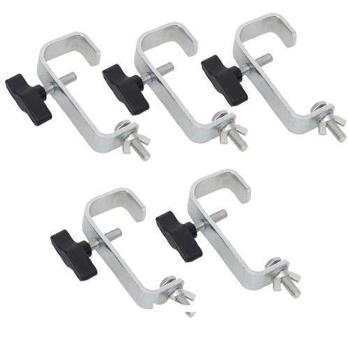 Pulse 50mm Chrome Hook Lighting G Clamp (5 Pack) - DY Pro Audio