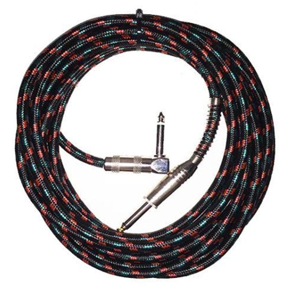 Pulse 5m Guitar Lead straight to Right Angle Braided Cable - DY Pro Audio