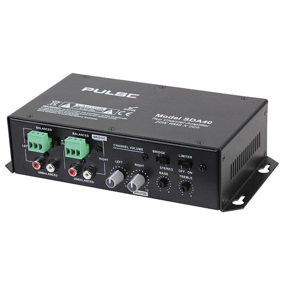 PULSE SDA40 2x20W Class D Stereo Amplifier - DY Pro Audio