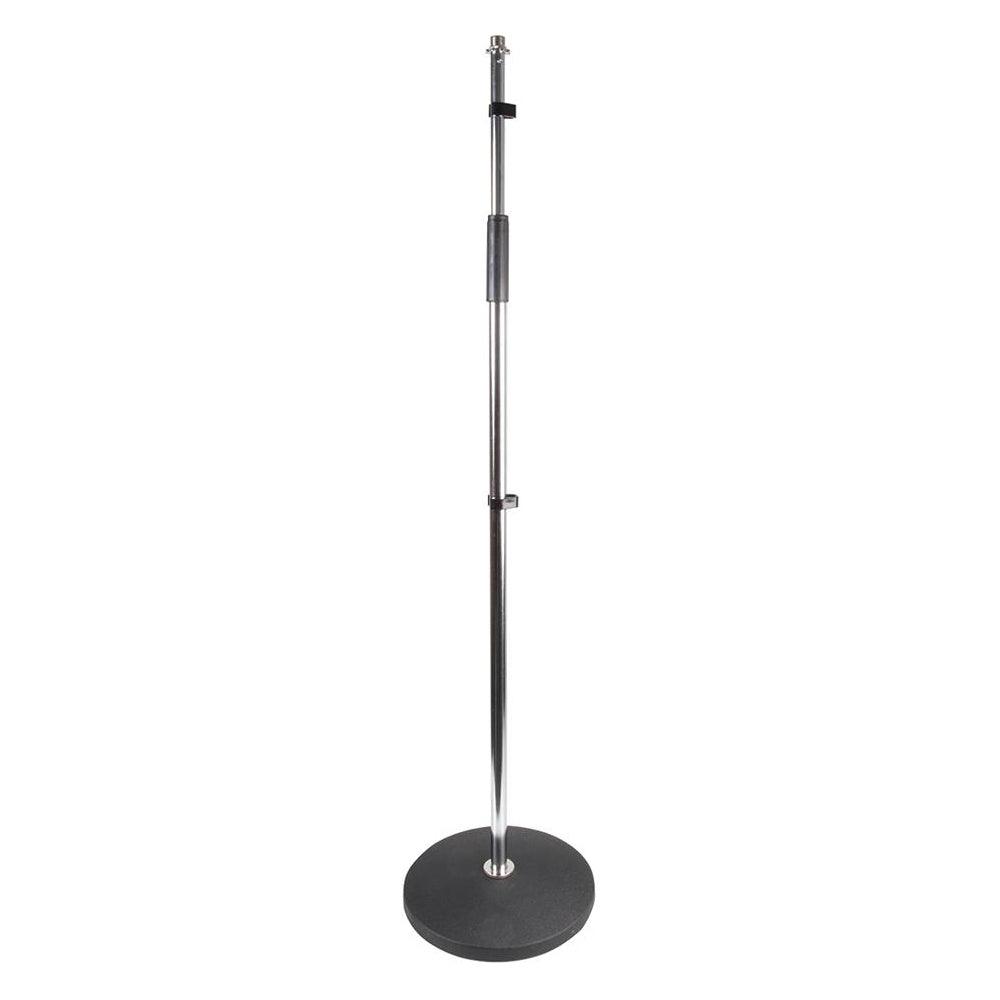 Pulse Silver Retro Round Base Microphone Stand - DY Pro Audio