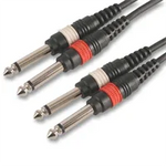 Pulse Twin Mono Jack Cable 30cm 300mm - DY Pro Audio
