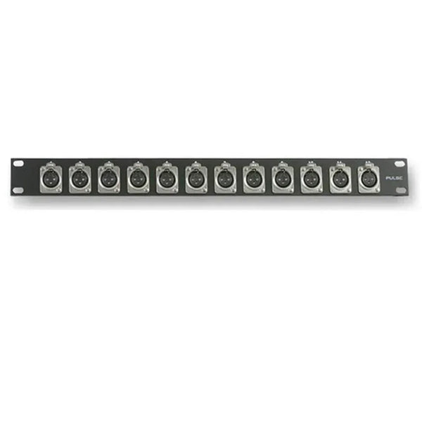 Pulse XLR Rack Panel with 12 Female Connectors - DY Pro Audio