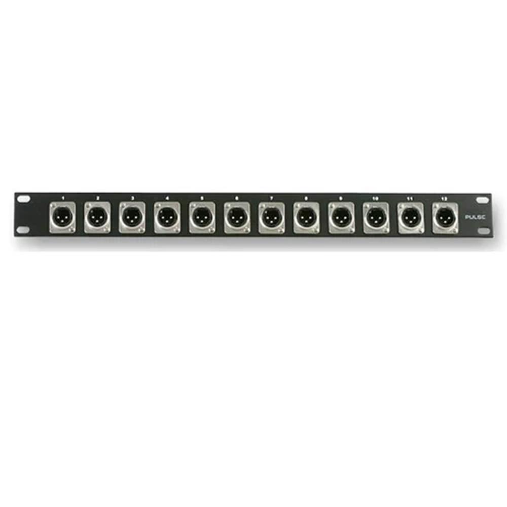Pulse XLR Rack Panel with 12 Male Connectors - DY Pro Audio