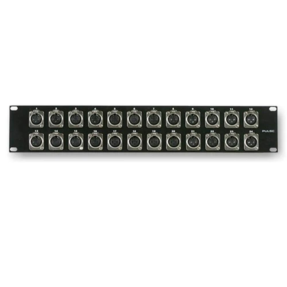 Pulse XLR Rack Panel with 24 Female Connectors - DY Pro Audio