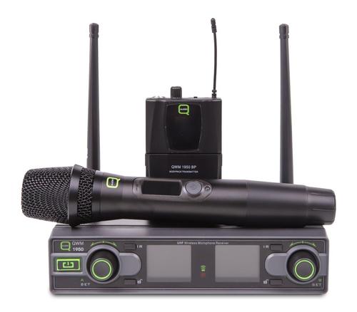 Q-Audio QWM 1950 HH + BP Wireless Dual Handheld Headset Microphone System (863.1-864.9 MHz) - DY Pro Audio