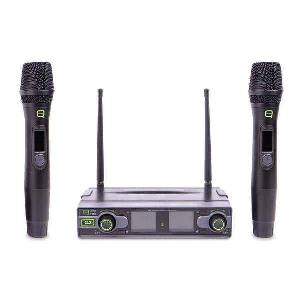 Q - Audio QWM1950 Twin Handheld UHF Wireless Microphone Channel 38 (606.5 - 613.5 MHz)