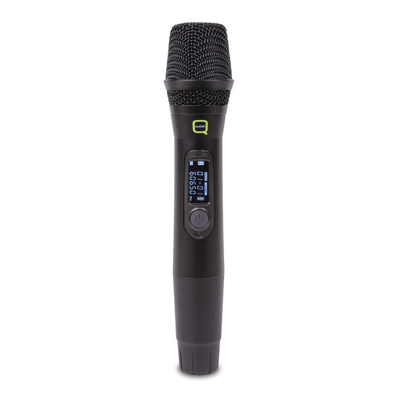 Q-Audio QWM1950 Twin Handheld UHF Wireless Microphone Channel 38 (606.5-613.5 MHz) - DY Pro Audio