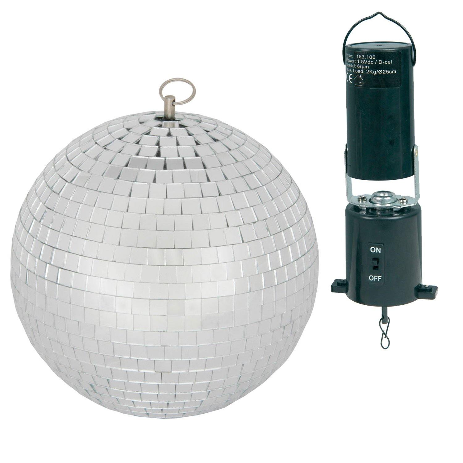 QTX 20cm 8" Mirror Ball With Motor - DY Pro Audio