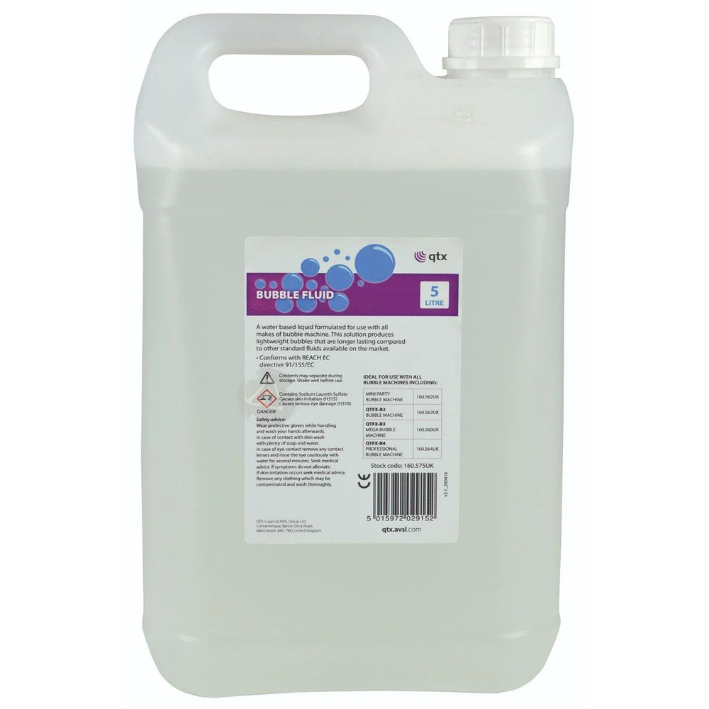 QTX 5 litres Bubble Fluid - DY Pro Audio