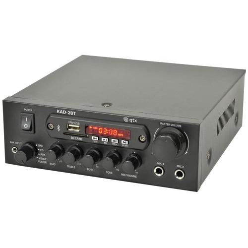 QTX KAD-2BT 55W DIGITAL STEREO AMPLIFIER Bluetooth Tuner USB SD Aux IN Mic Inpu - DY Pro Audio