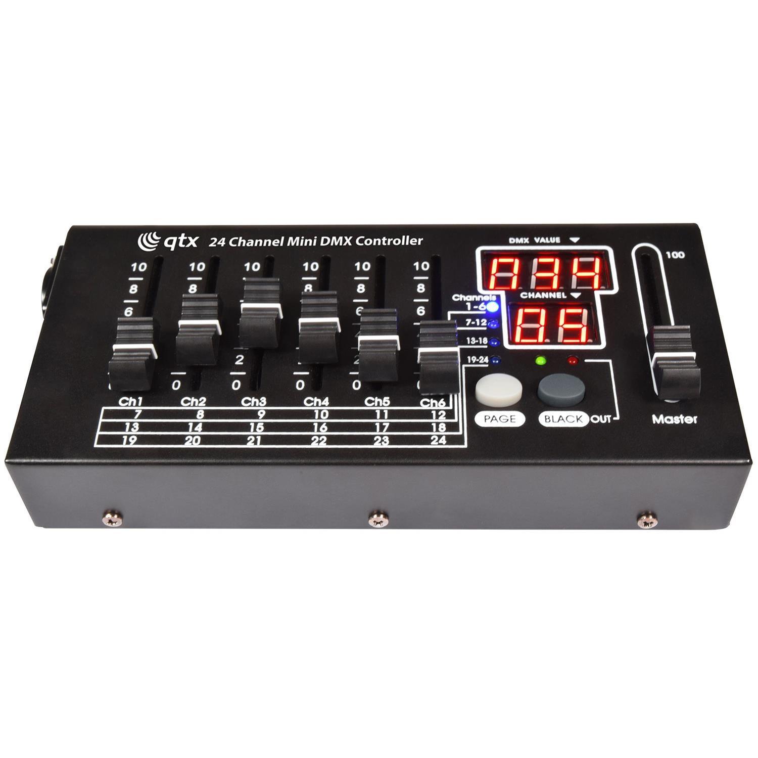 QTX MDMX-24 24 Channel Mini DMX Controller - DY Pro Audio
