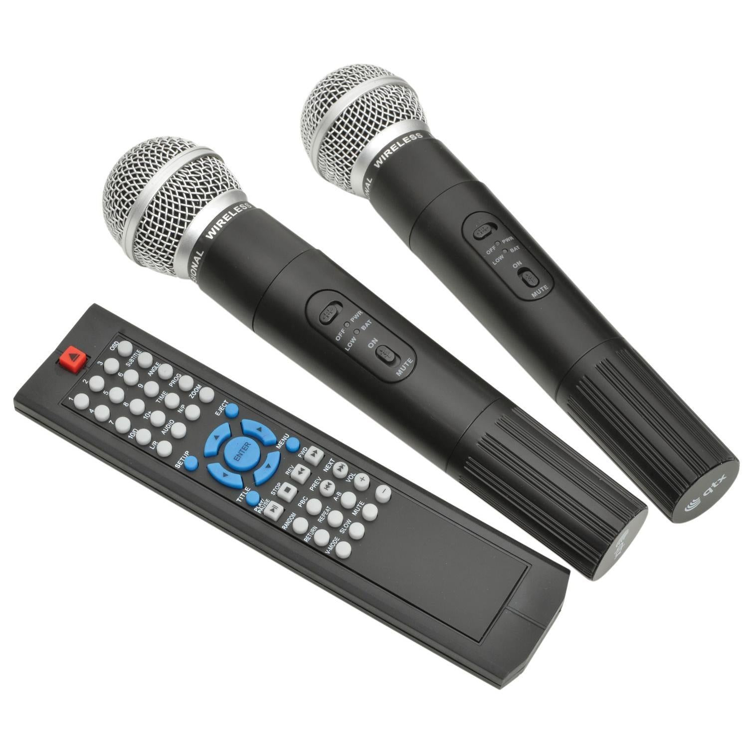 QTX PAV8 portable PA set + 2 UHF mics, CD/DVD, USB/SD & Bluetooth - DY Pro Audio