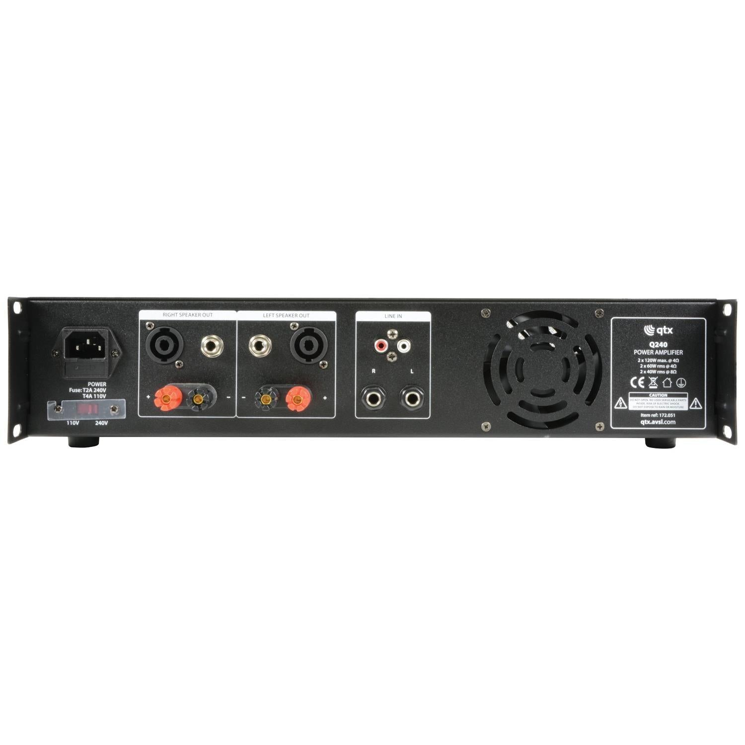 QTX Q240 power amplifier 2 x 120W - DY Pro Audio