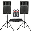 QTX QX12A Active Speakers with Stands & Cables