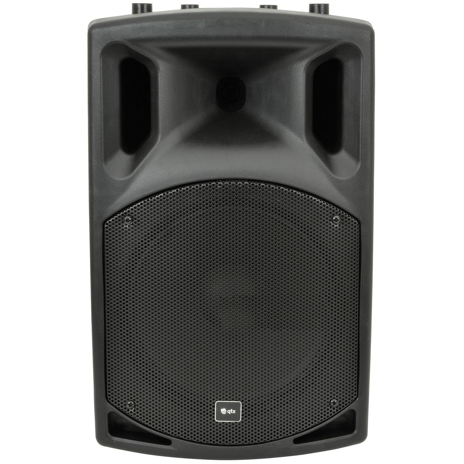 QTX QX12A Active Speakers with Stands & Cables - DY Pro Audio