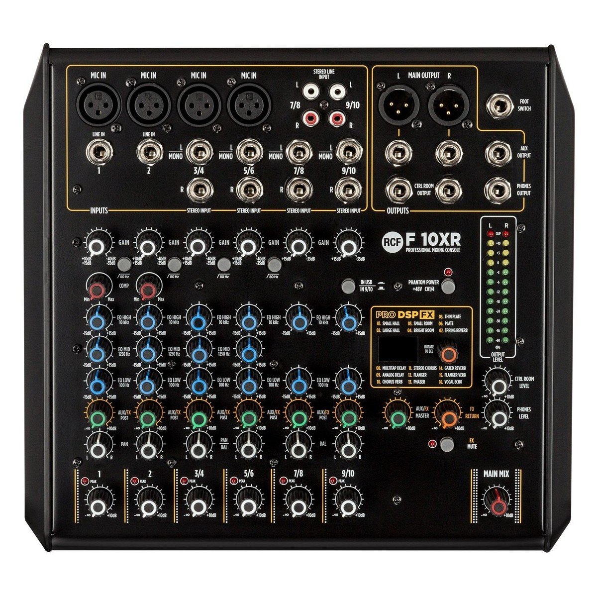 RCF F10XR 10-Channel Studio Mixing Console - DY Pro Audio