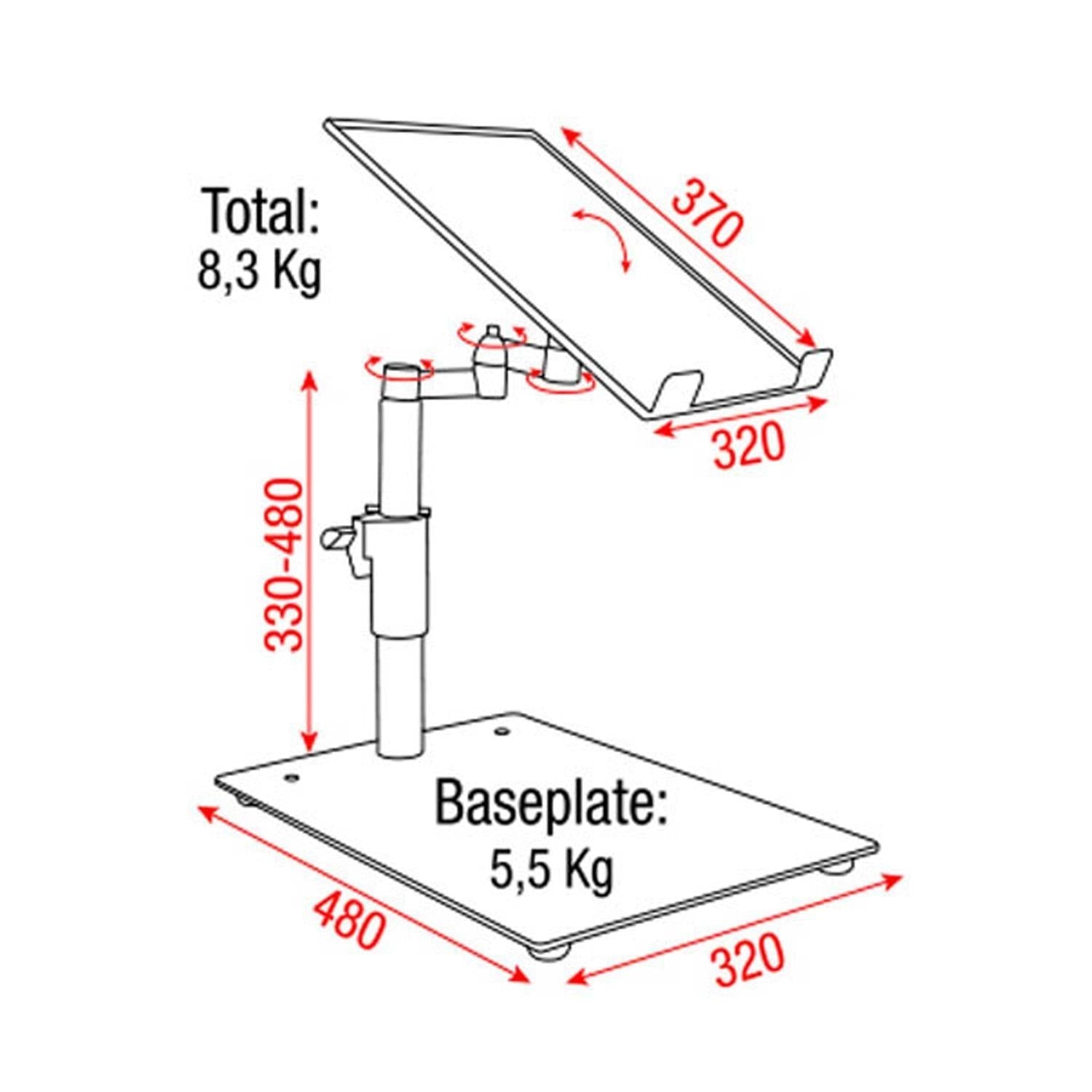 Showgear DJ Player Stand - DY Pro Audio