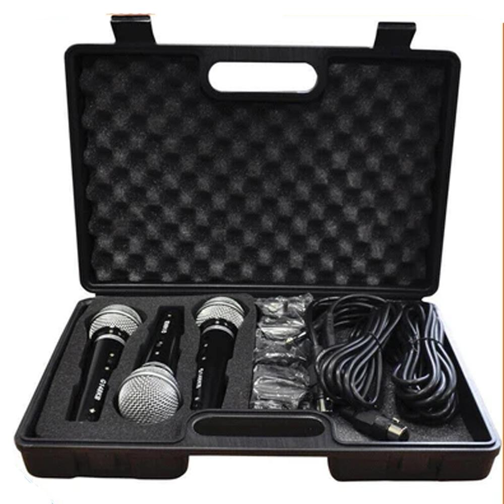 Soundlab 3 Dynamic Vocal Karaoke Microphone Kit with Carry Case + 3 x 2.8m Lead - DY Pro Audio