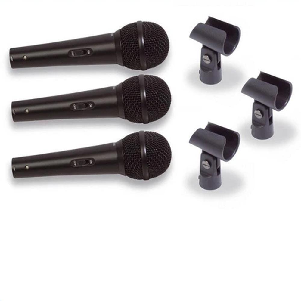 Soundlab Vocal 3 Microphone Professional Studio Kit & Carry Case Black - DY Pro Audio