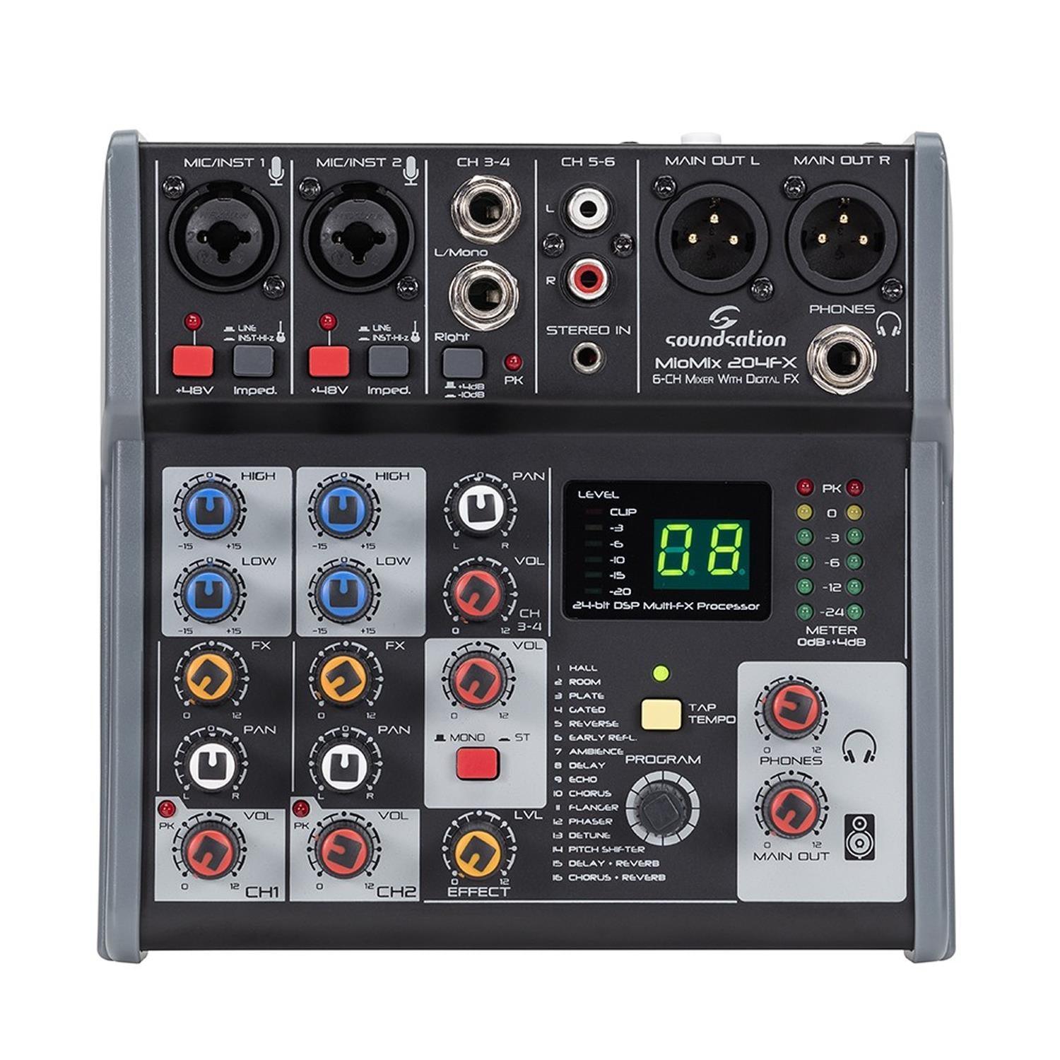 Soundsation MIOMIX 204FX 6 Channel Mixer with FX - DY Pro Audio