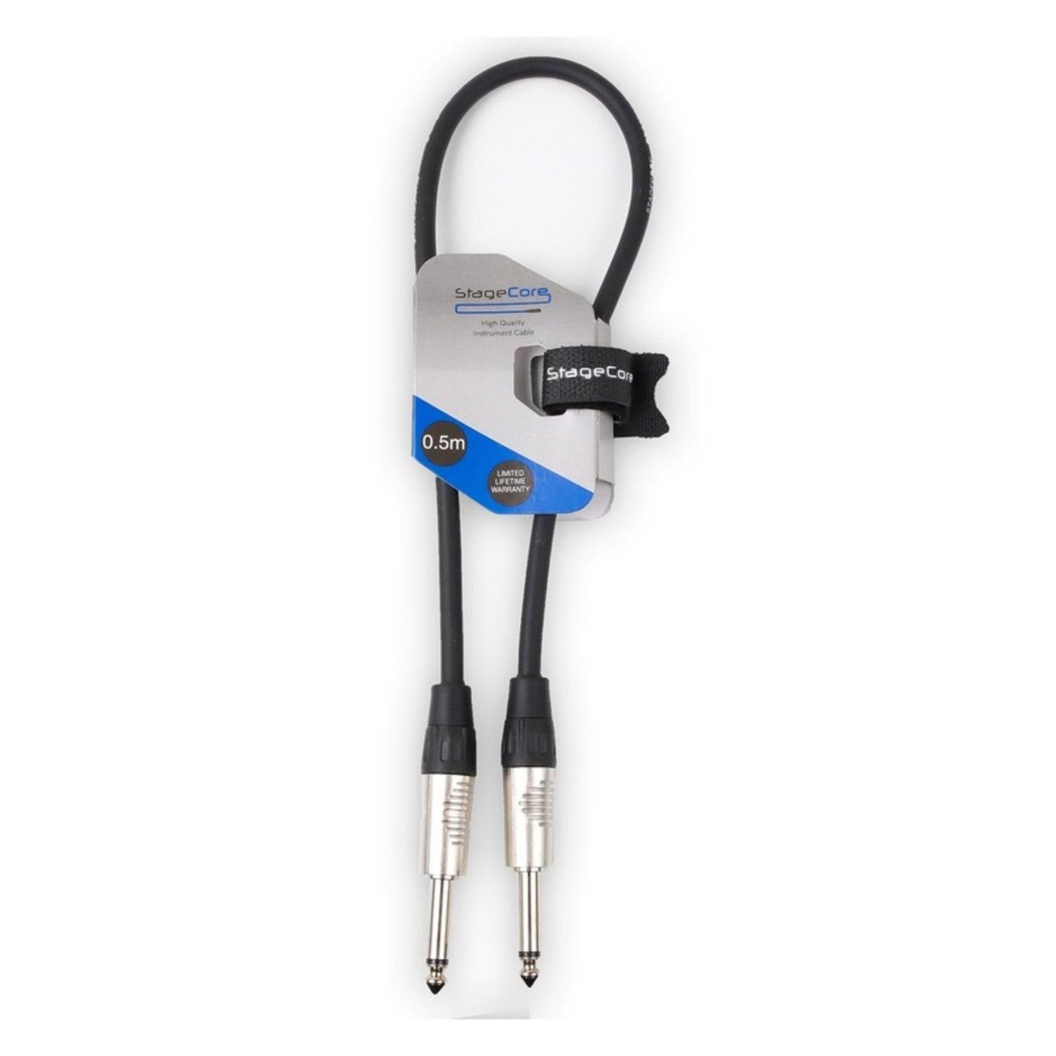 Stagecore 0.5m 6.35mm Mono Jack to Mono Jack Instrument Cable - DY Pro Audio