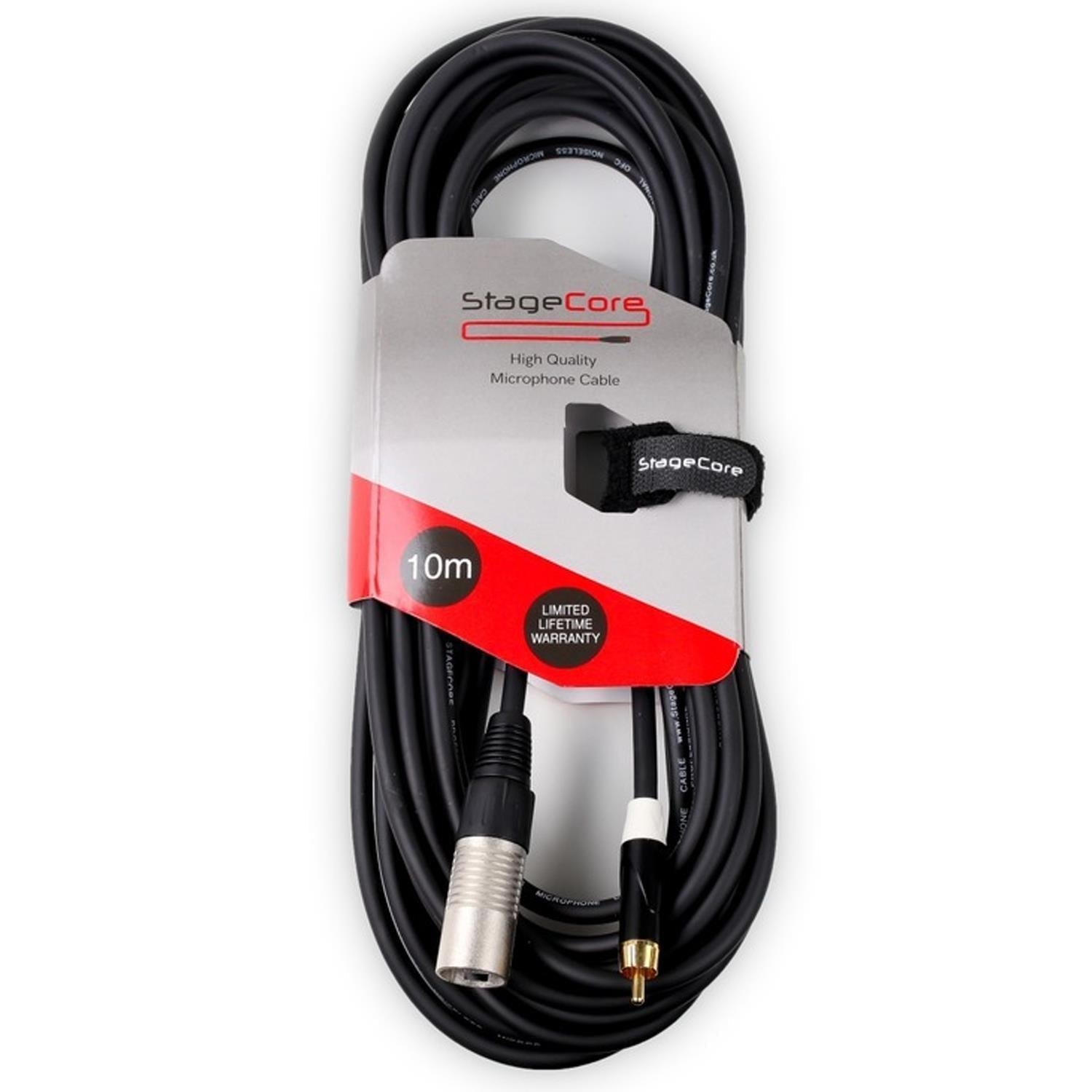Stagecore 10m Male XLR to Single RCA Cable - DY Pro Audio