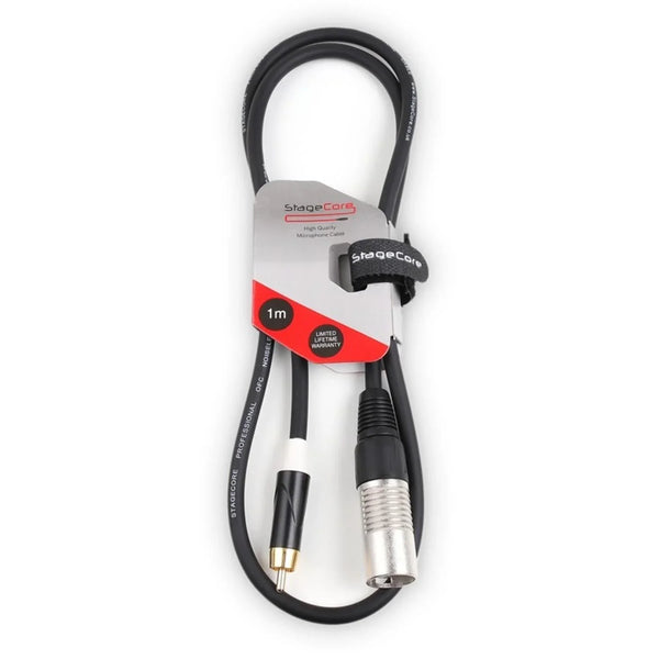 Stagecore 1m Male XLR to Single RCA Cable