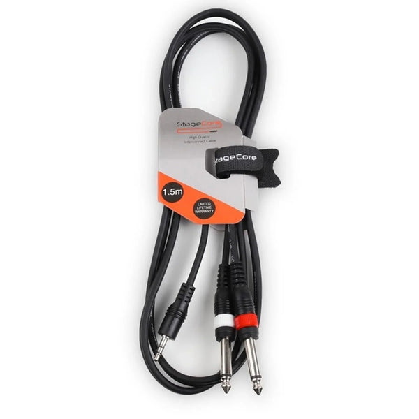 StageCore 1.5m Twin Mono Jack to 3.5mm Mini Jack Cable