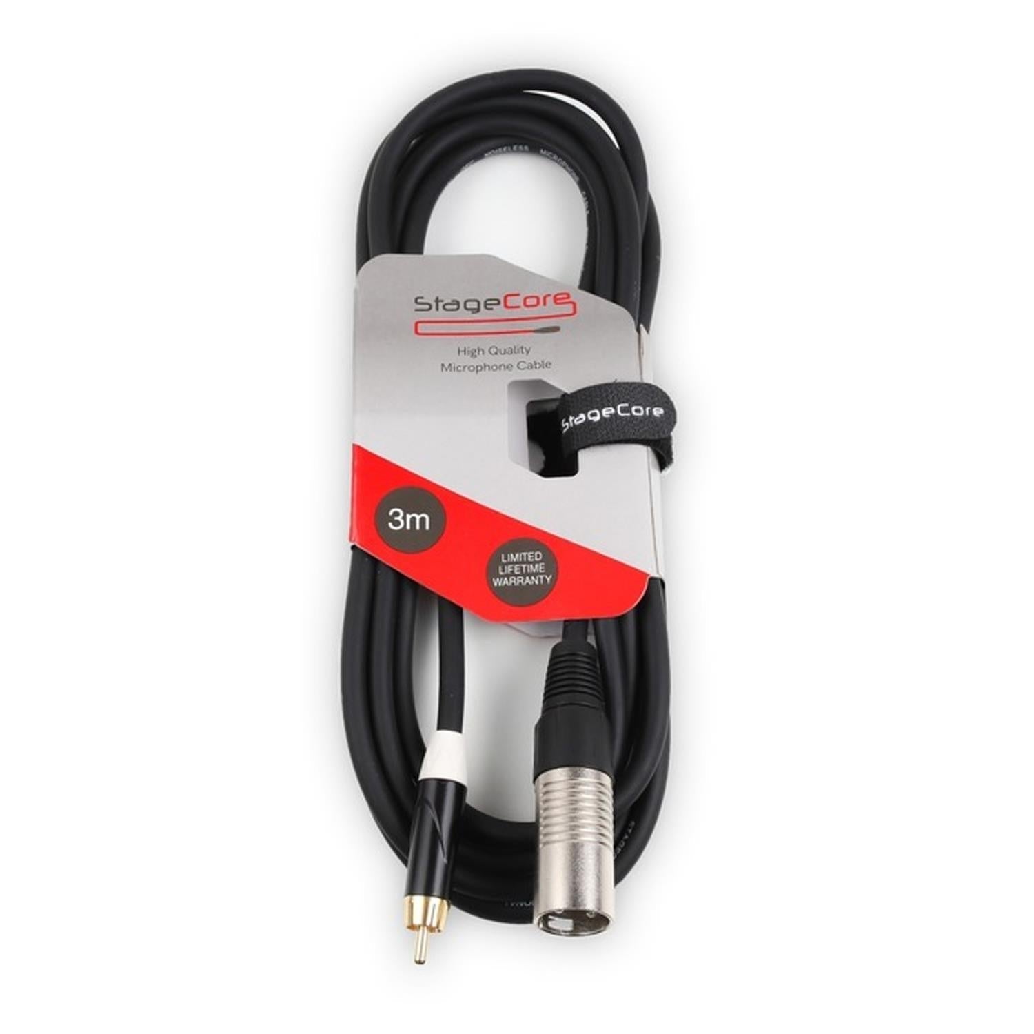 Stagecore 3m Male XLR to Single RCA Cable - DY Pro Audio