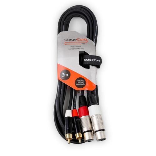 StageCore 3m Twin RCA Male to 2x XLR Female Cable - DY Pro Audio