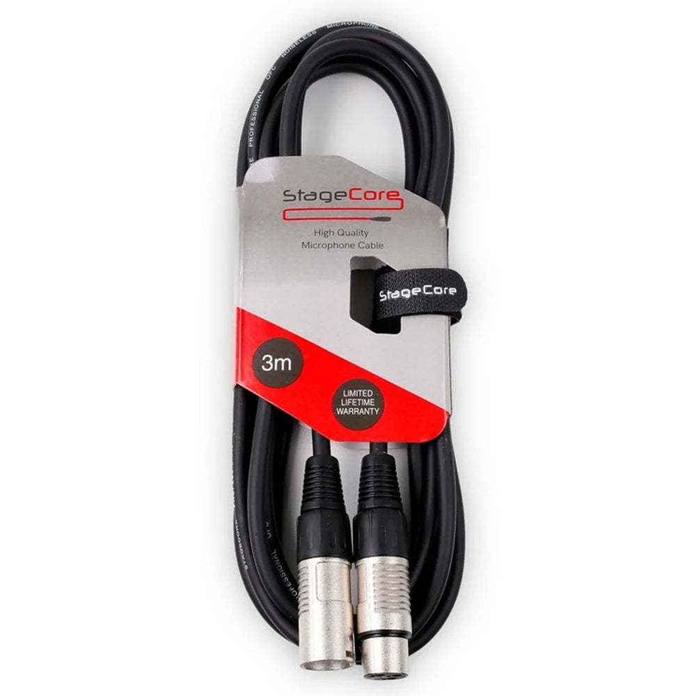 Stagecore 3m Black XLR Microphone Cable