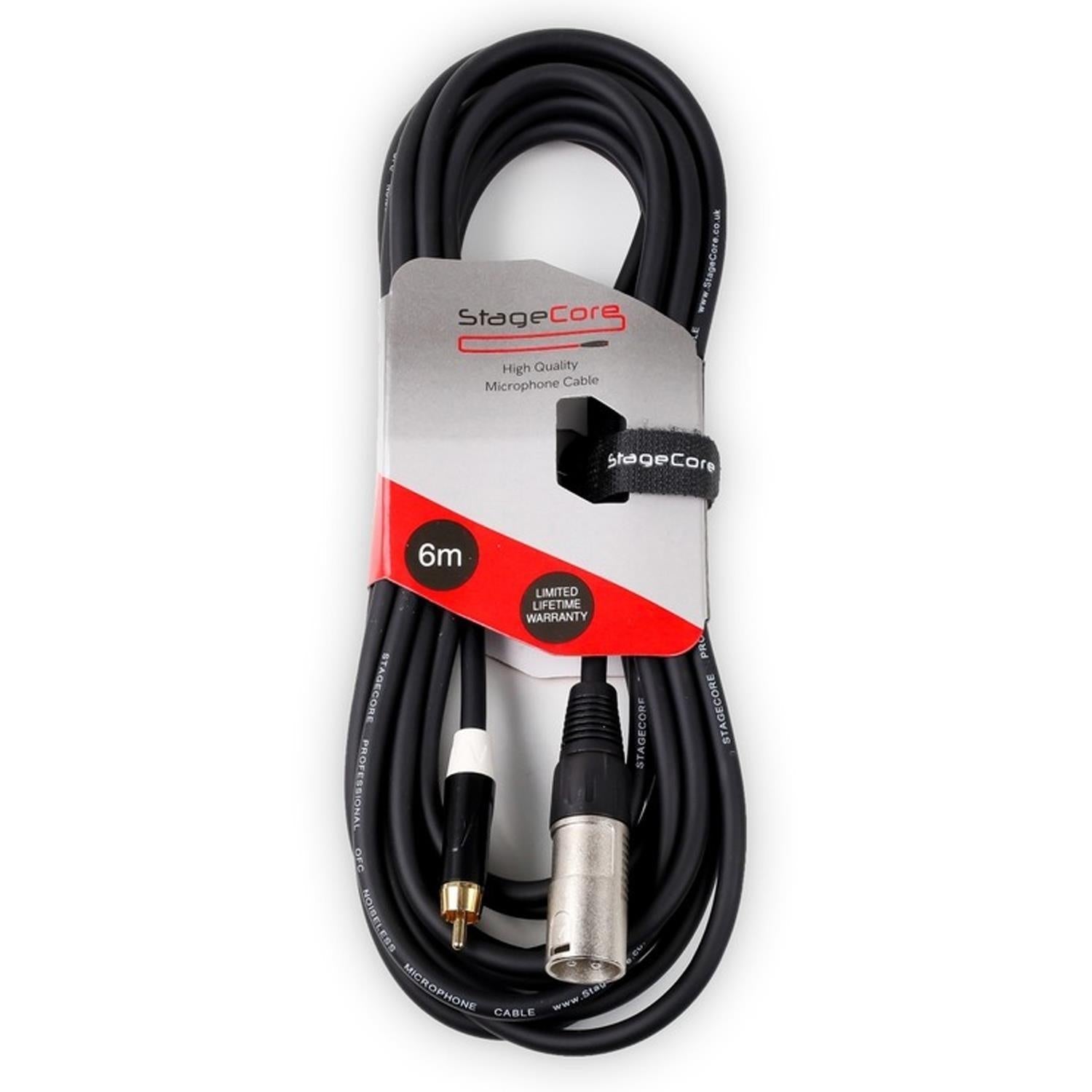 Stagecore 6m Male XLR to Single RCA Cable - DY Pro Audio