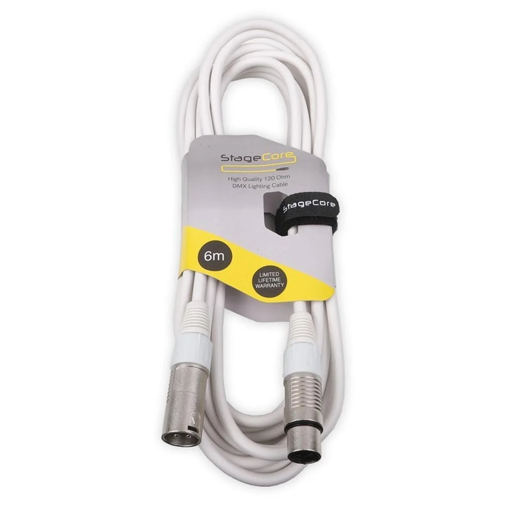 Stagecore 6m White DMX Lead Cable