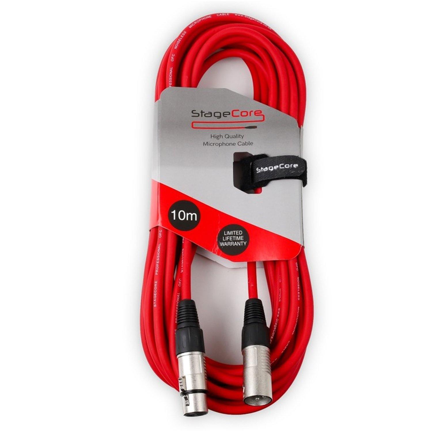 Stagecore CORE 350 10m Red XLR Microphone Cable - DY Pro Audio
