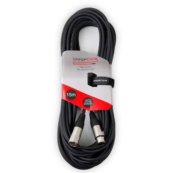 Stagecore 15m Black XLR Microphone Cable