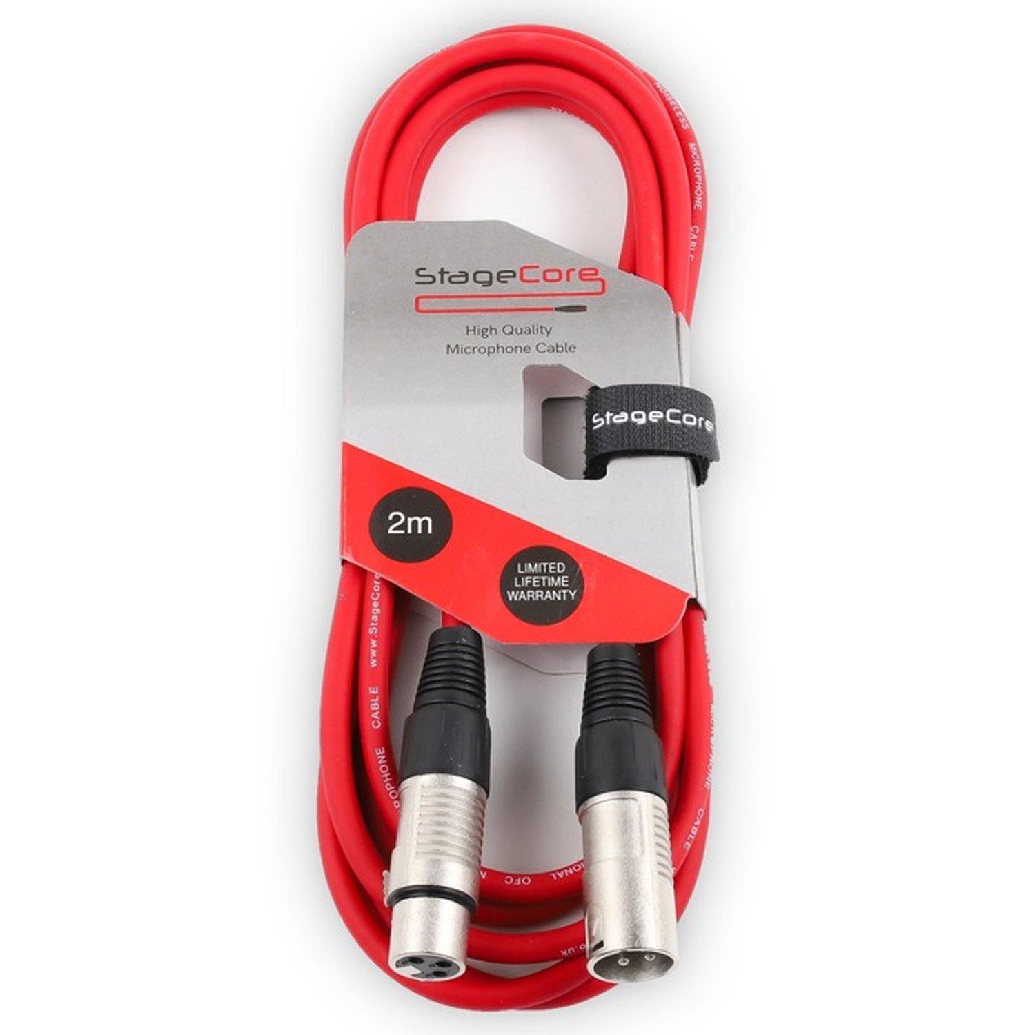 Stagecore CORE 350 2m Red XLR Microphone Cable - DY Pro Audio