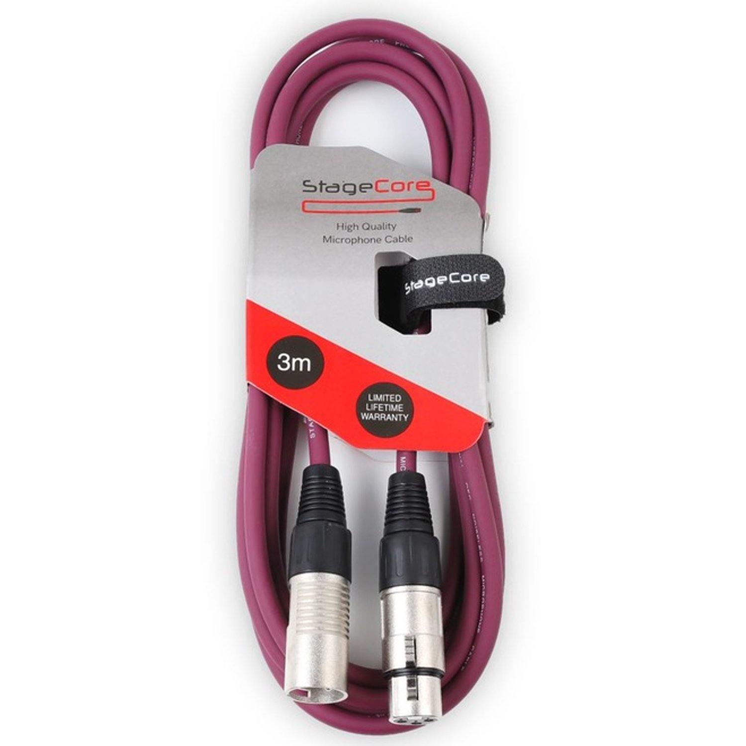 Stagecore CORE 350 3m Purple XLR Microphone Cable - DY Pro Audio