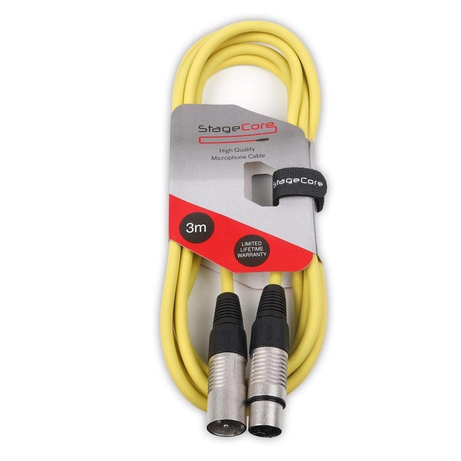 Stagecore CORE 350 3m Yellow XLR Microphone Cable - DY Pro Audio