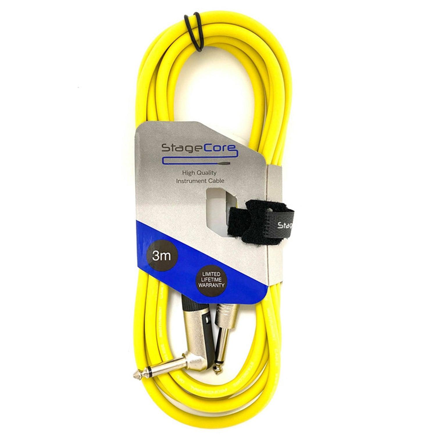 StageCore Core140 3M Yellow Straight to Right Jack Lead - DY Pro Audio
