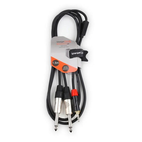 StageCore iCore 170 3.5mm Stereo Jack to Twin Mono Jack 1.5m - DY Pro Audio