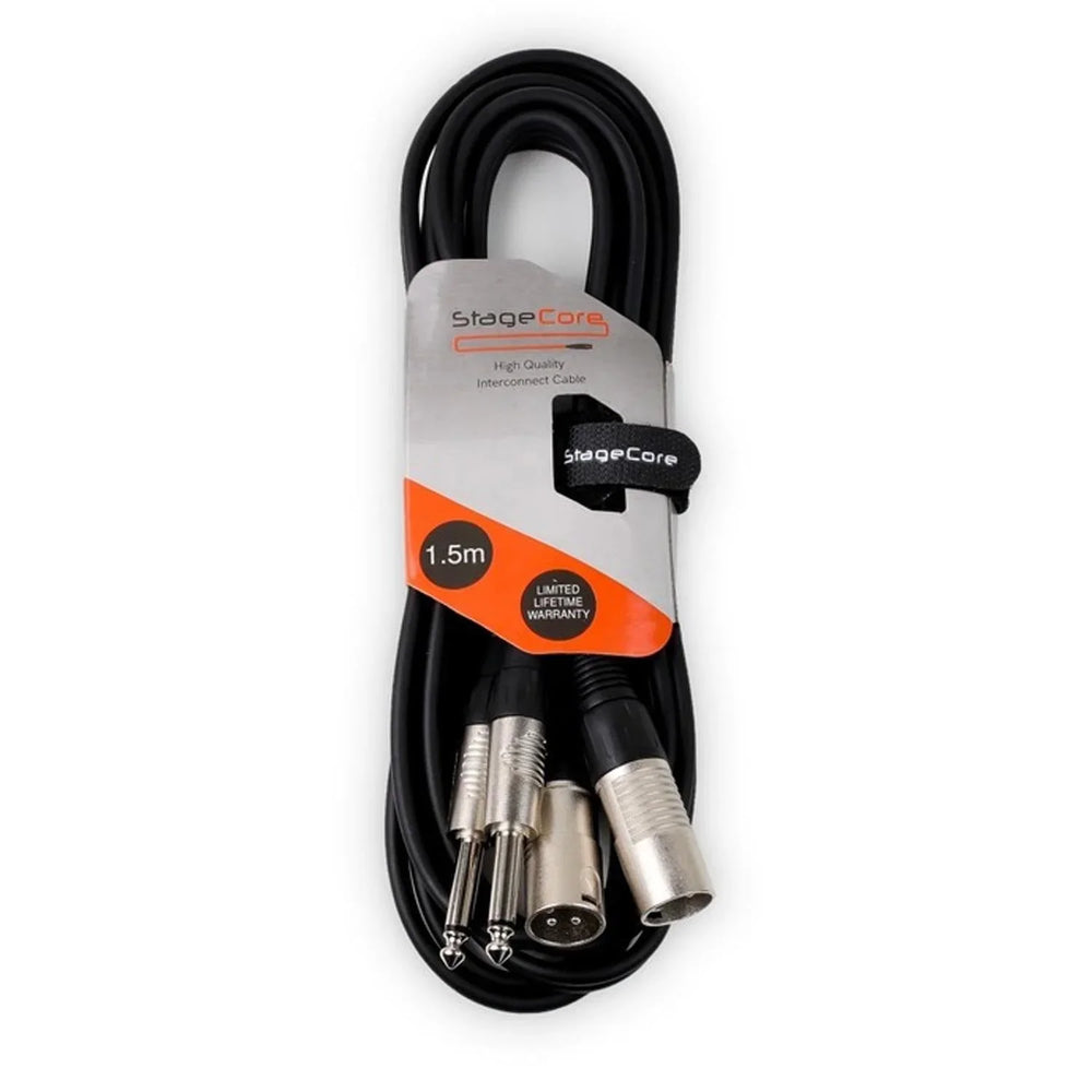 StageCore 1.5m Twin Jack to XLR Male Cable