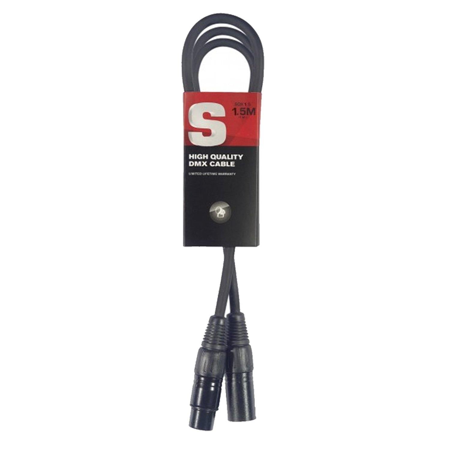 Stagg 1.5M Black DMX Lighting Cable (3 Pin) - DY Pro Audio