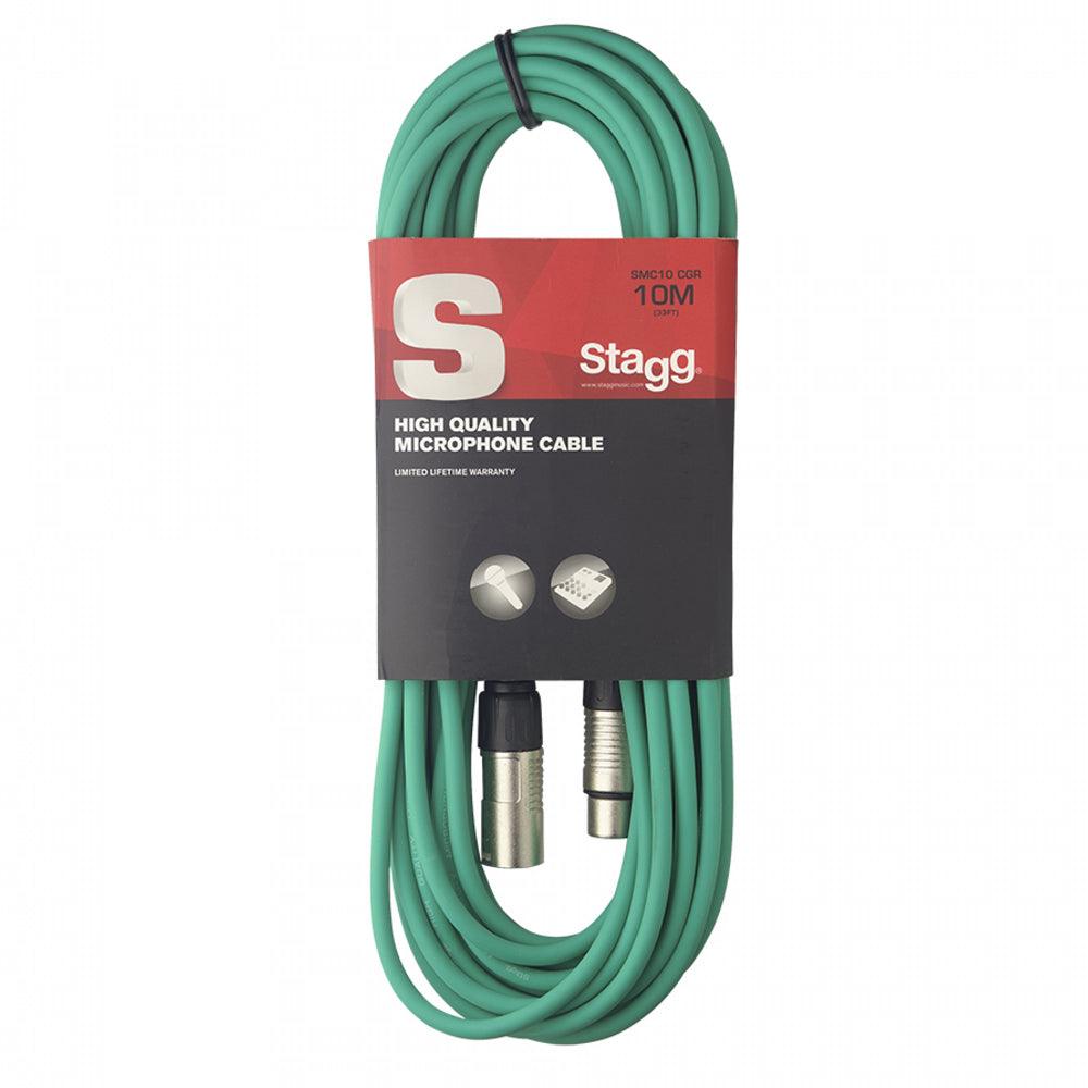 Stagg 10m Microphone XLR Cable Green - DY Pro Audio