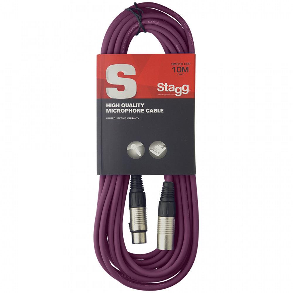 Stagg 10m Microphone XLR Cable Purple - DY Pro Audio