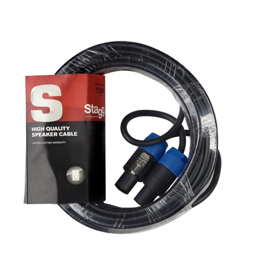 Stagg 15m Male Locking Speakon to Spekaon Lead - DY Pro Audio