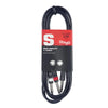 Stagg 1m 6.35mm 1/4" Stereo TRS Jack to 2 x 6.35mm 1/4" Mono Jack Insert Cable - DY Pro Audio
